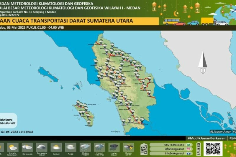 Peta Cuaca di Sumatera Utara